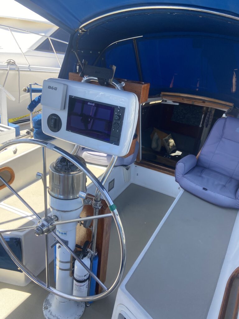 Cruise Oceanside waters on a classic Catalina sailboat. deck